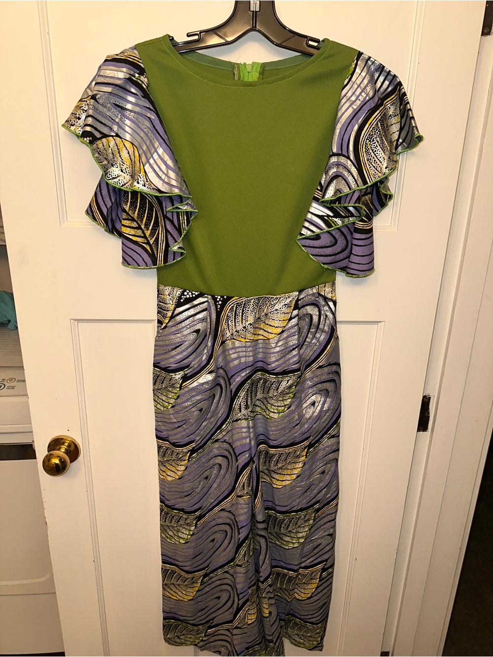 ⭐️ Handmade Metallic Jumper Flutter-Sleeve (hole needs repair under zip)